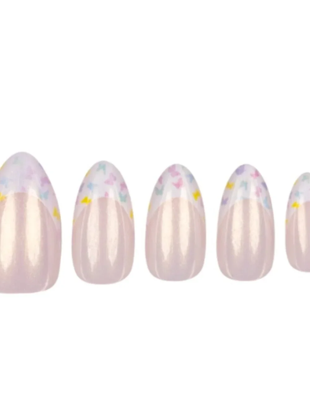 New Red Aspen Press On Nails POP Butterfly Kisses Blythe Medium Almond